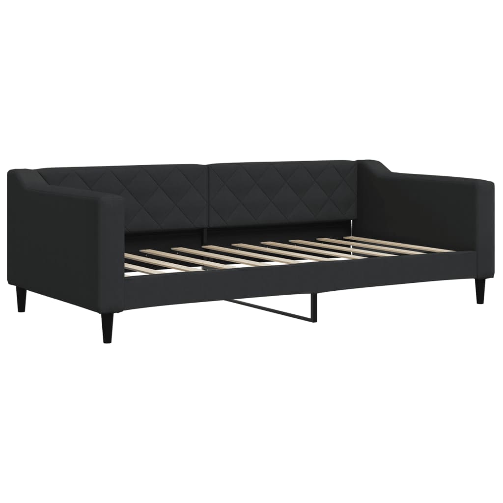 Slaapbank Stof 90 x 190 cm Zwart met onderschuifbed