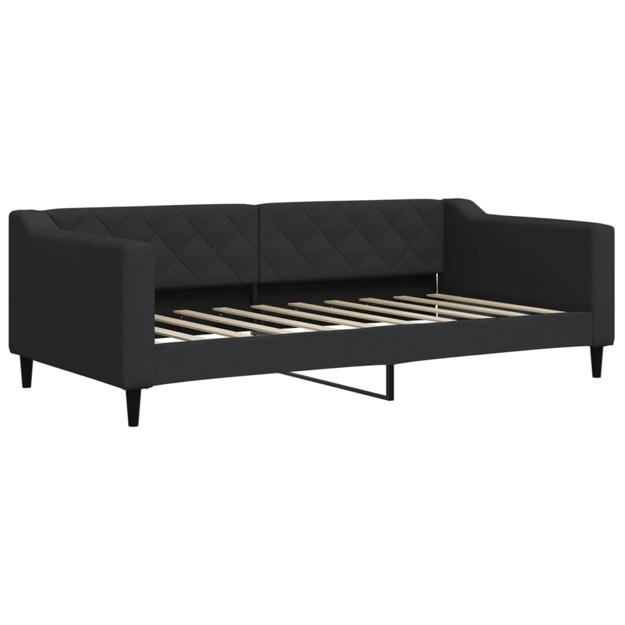 Slaapbank Stof 90 x 190 cm Zwart met onderschuifbed