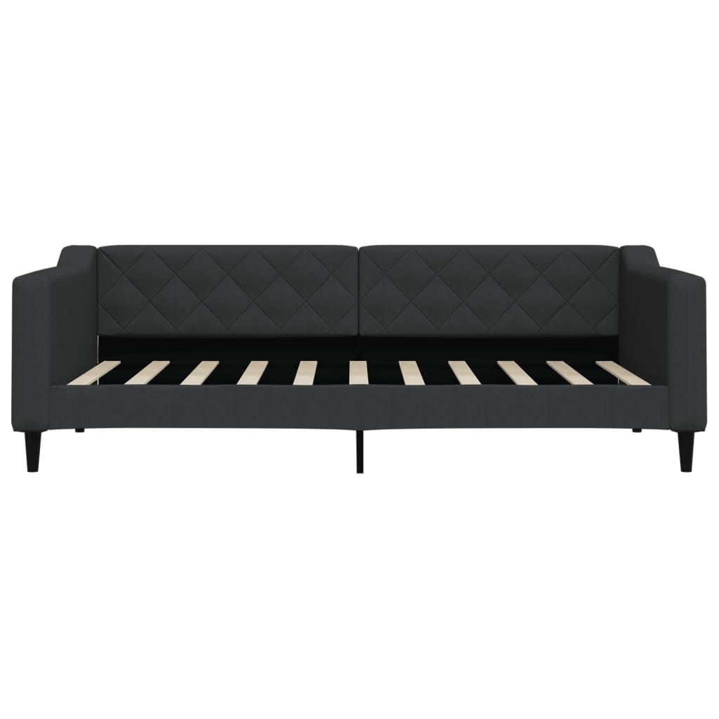 Slaapbank Stof 90 x 190 cm Zwart met onderschuifbed