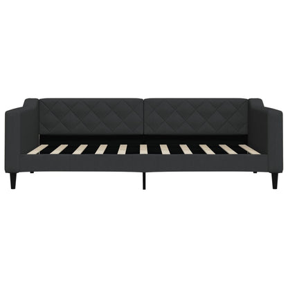 Slaapbank Stof 90 x 190 cm Zwart met onderschuifbed
