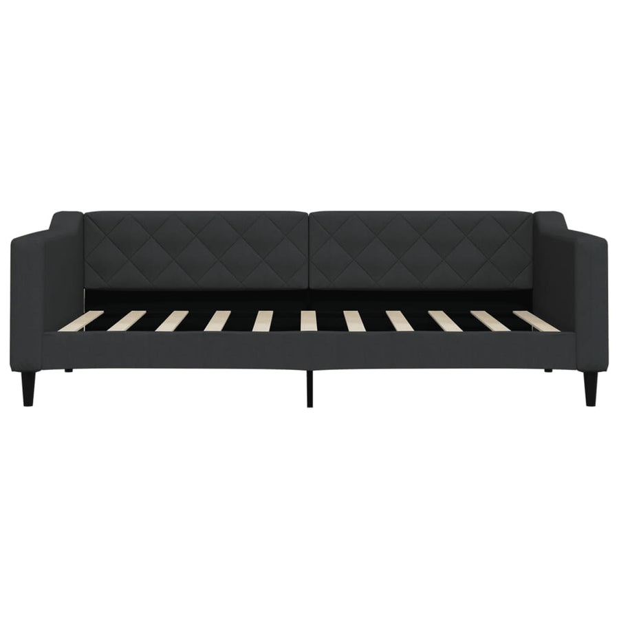 Slaapbank Stof 90 x 190 cm Zwart met onderschuifbed