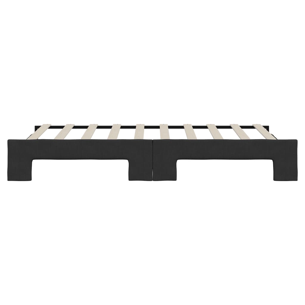 Slaapbank Stof 90 x 190 cm Zwart met onderschuifbed