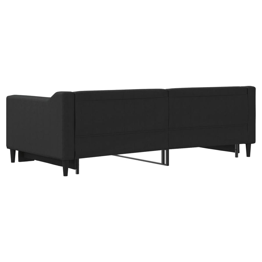 Slaapbank Stof 90 x 190 cm Zwart met onderschuifbed