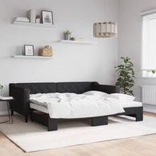 Slaapbank Stof 90 x 190 cm Zwart met onderschuifbed