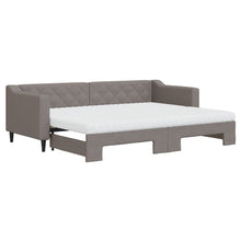 Slaapbank met onderschuifbed en matrassen 80x200 cm stof taupe 80 x 200 cm Taupe