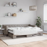 Slaapbank met onderschuifbed 80x200 cm taupe