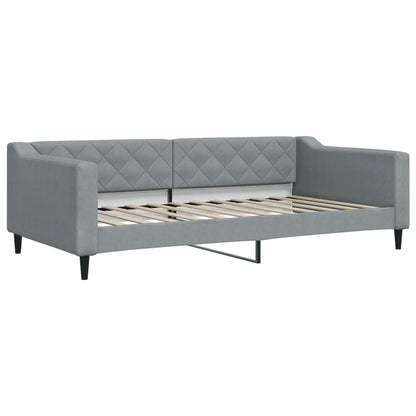 Slaapbank onderschuifbed matrassen 100x200 cm stof lichtgrijs 100 x 200 cm Lichtgrijs