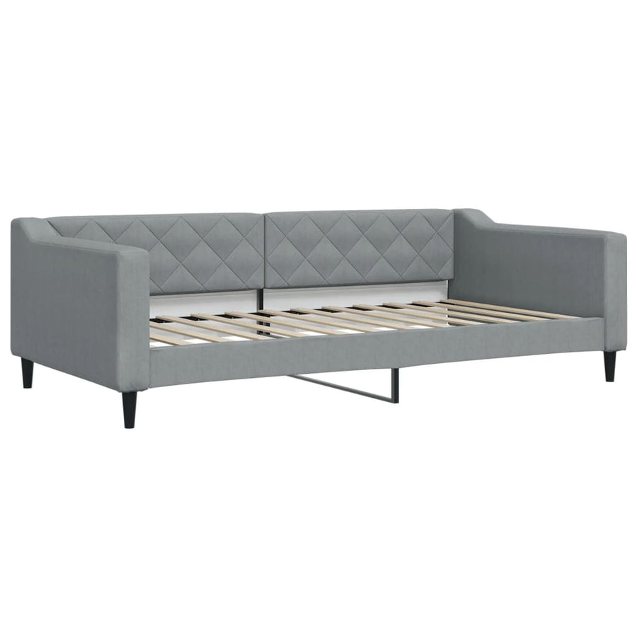 Slaapbank onderschuifbed matrassen 100x200 cm stof lichtgrijs 100 x 200 cm Lichtgrijs