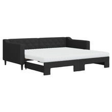 Slaapbank Sen Stof 90 x 190 cm Zwart met onderschuifbed en matras