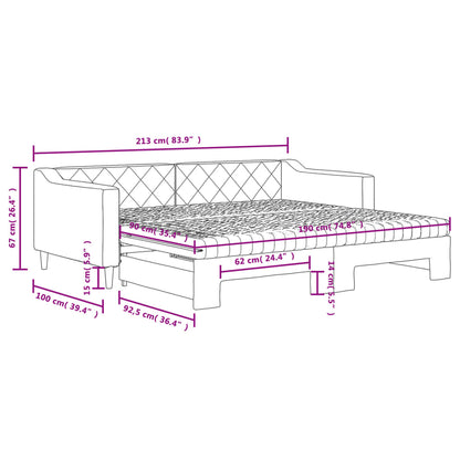 Slaapbank Sen Stof 90 x 190 cm Zwart met onderschuifbed en matras