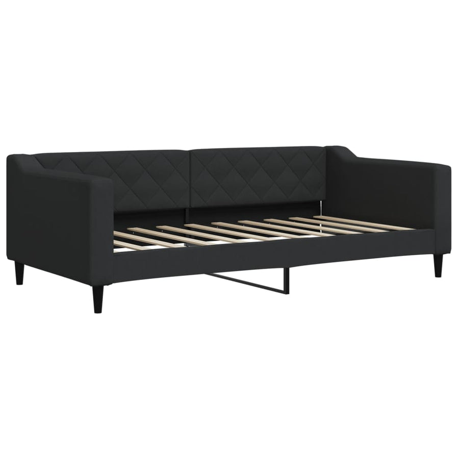 Slaapbank Sen Stof 90 x 190 cm Zwart met onderschuifbed en matras
