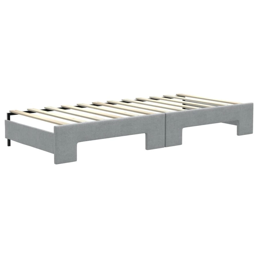 Slaapbank met onderschuifbed en lades 80x200 cm stof lichtgrijs