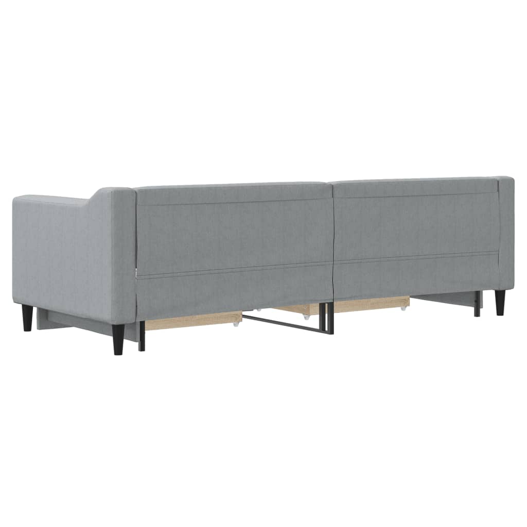 Slaapbank met onderschuifbed en lades 80x200 cm stof lichtgrijs