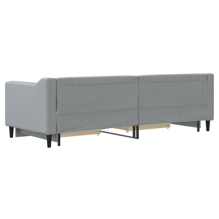 Slaapbank met onderschuifbed en lades 80x200 cm stof lichtgrijs