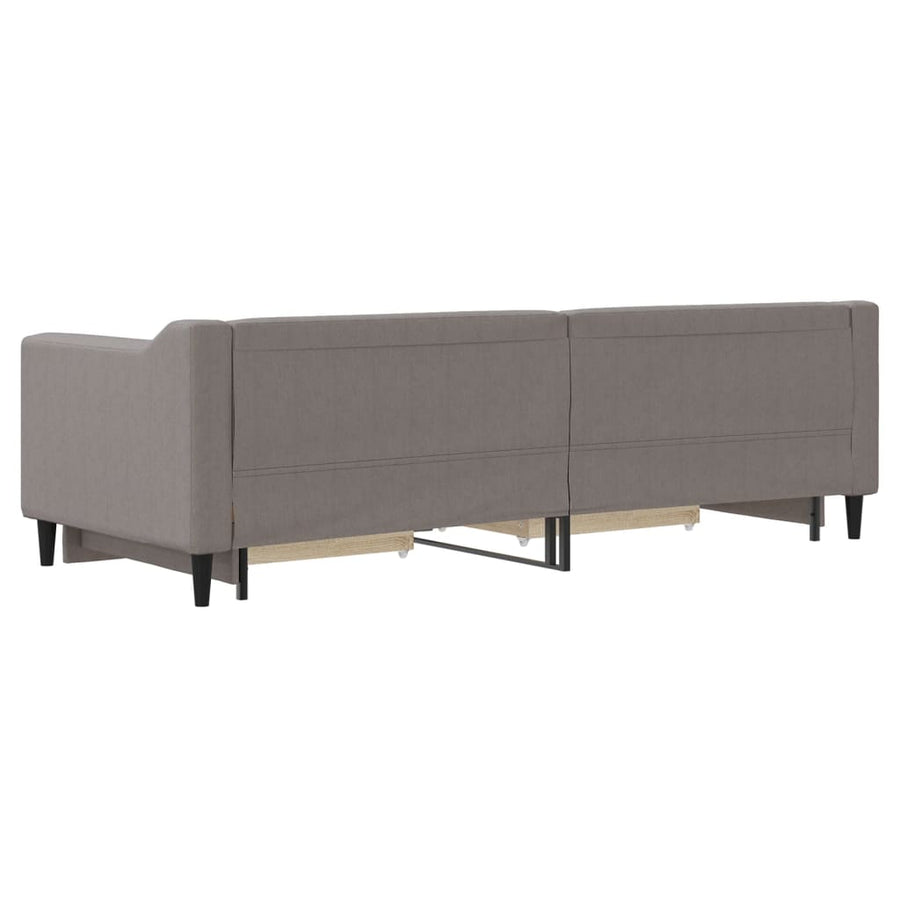Slaapbank met onderschuifbed en lades 80x200 cm stof taupe 80 x 200 cm Taupe