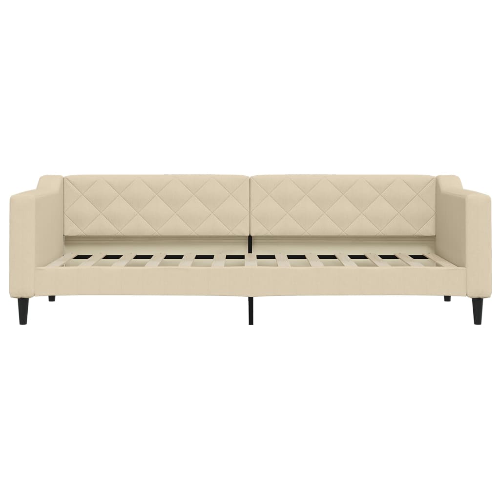 Slaapbank met onderschuifbed en lades 80x200 cm stof crèmekleur 80 x 200 cm Crème