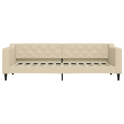 Slaapbank met onderschuifbed en lades 80x200 cm stof crèmekleur 80 x 200 cm Crème