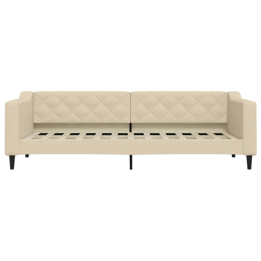 Slaapbank met onderschuifbed en lades 80x200 cm stof crèmekleur 80 x 200 cm Crème