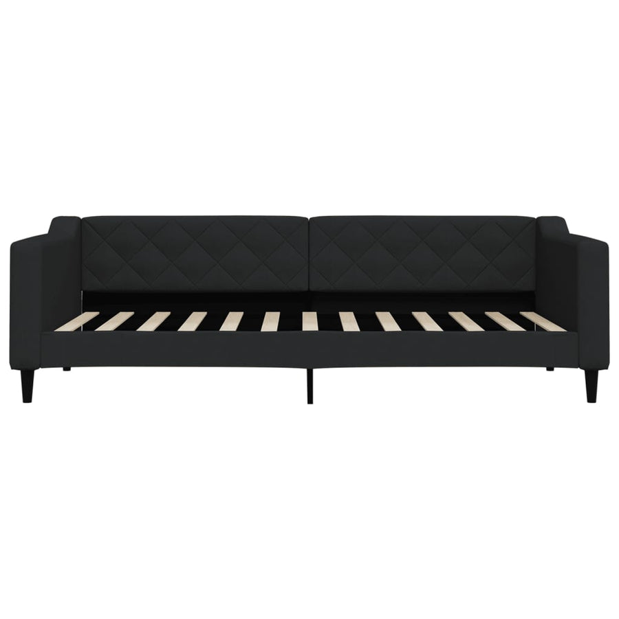 Slaapbank met onderschuifbed en lades 90x200 cm stof zwart 90 x 200 cm Zwart met onderschuifbed en lade
