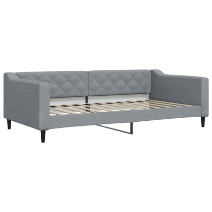 Slaapbank onderschuifbed en lades 100x200 cm stof lichtgrijs 100 x 200 cm Lichtgrijs met onderschuifbed en lade