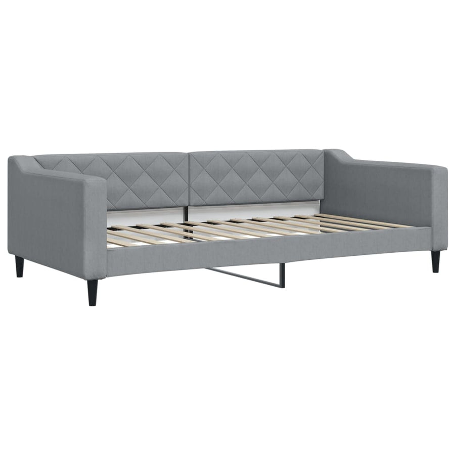 Slaapbank onderschuifbed en lades 100x200 cm stof lichtgrijs 100 x 200 cm Lichtgrijs met onderschuifbed en lade