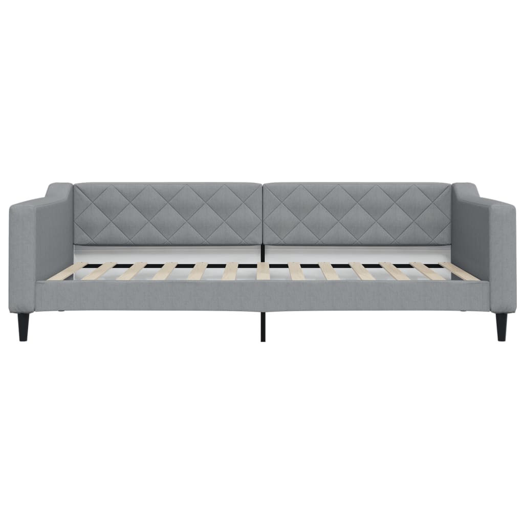 Slaapbank onderschuifbed en lades 100x200 cm stof lichtgrijs 100 x 200 cm Lichtgrijs met onderschuifbed en lade