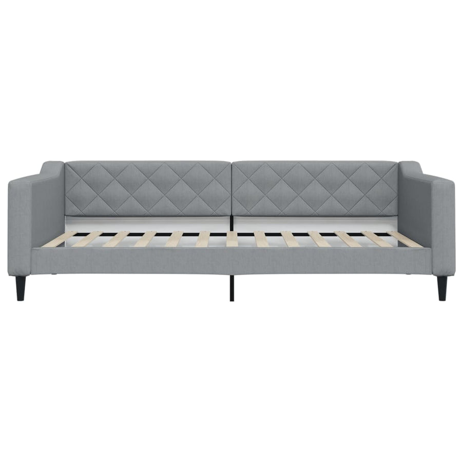 Slaapbank onderschuifbed en lades 100x200 cm stof lichtgrijs 100 x 200 cm Lichtgrijs met onderschuifbed en lade