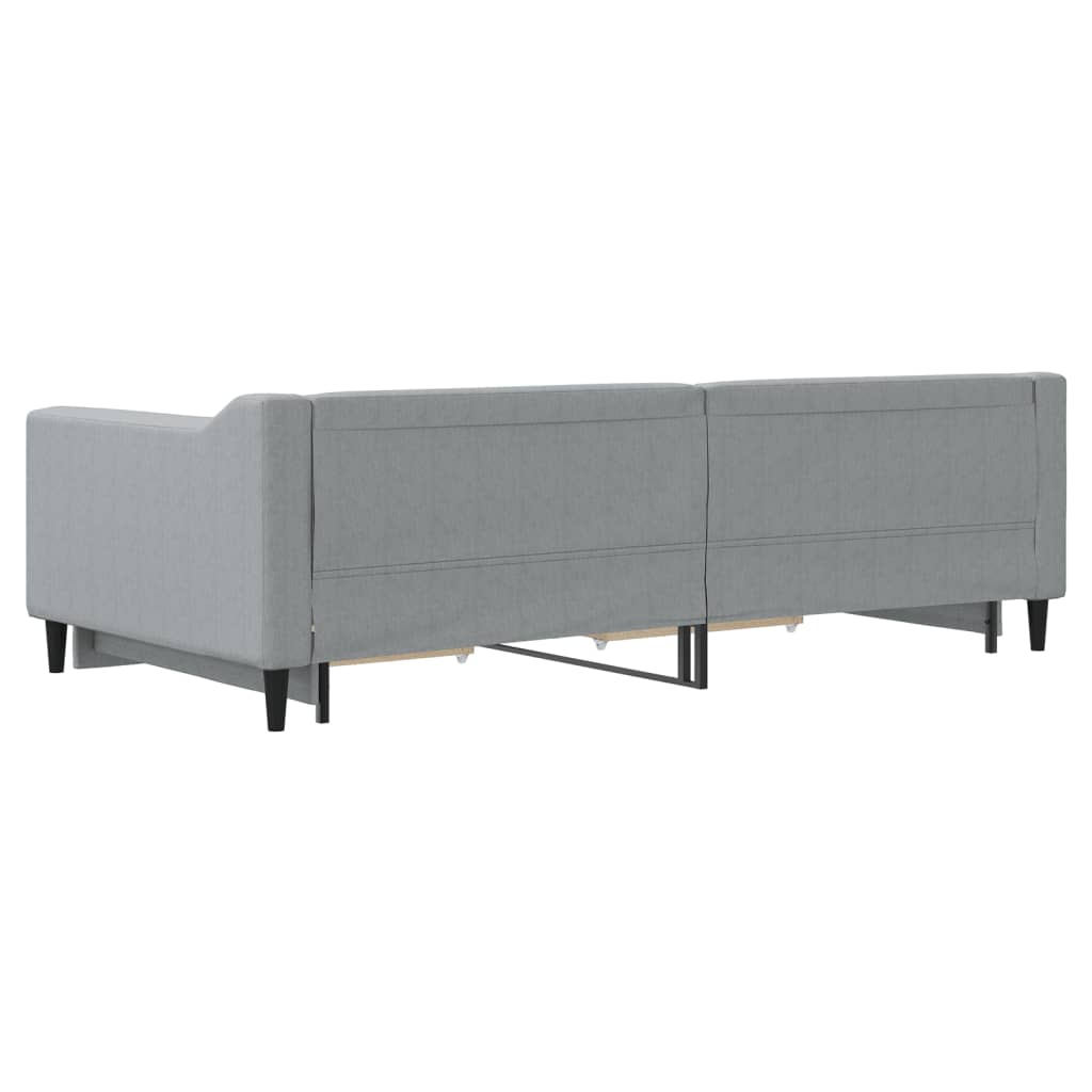 Slaapbank onderschuifbed en lades 100x200 cm stof lichtgrijs 100 x 200 cm Lichtgrijs met onderschuifbed en lade