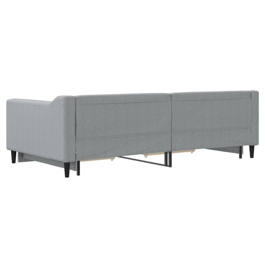 Slaapbank onderschuifbed en lades 100x200 cm stof lichtgrijs 100 x 200 cm Lichtgrijs met onderschuifbed en lade