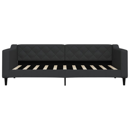 Slaapbank S Stof 90 x 190 cm Zwart met onderschuifbed en lade