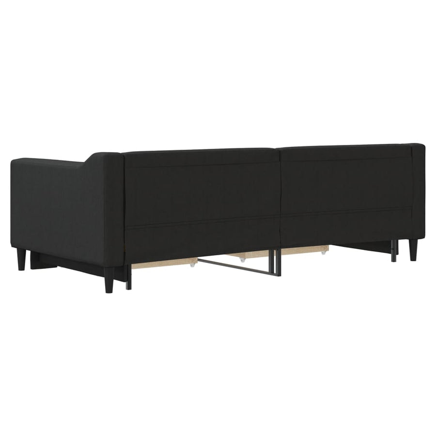 Slaapbank S Stof 90 x 190 cm Zwart met onderschuifbed en lade