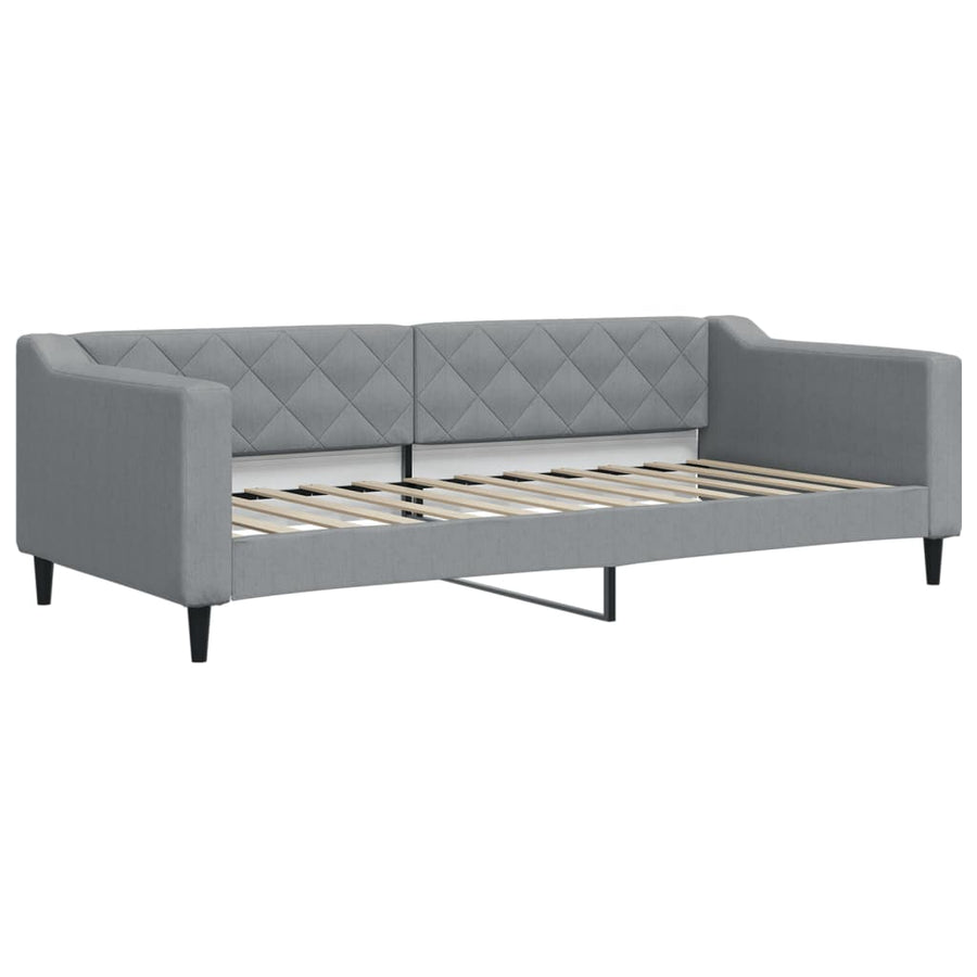 Slaapbank met onderschuifbed en lades 90x200 cm stof lichtgrijs 90 x 200 cm Lichtgrijs