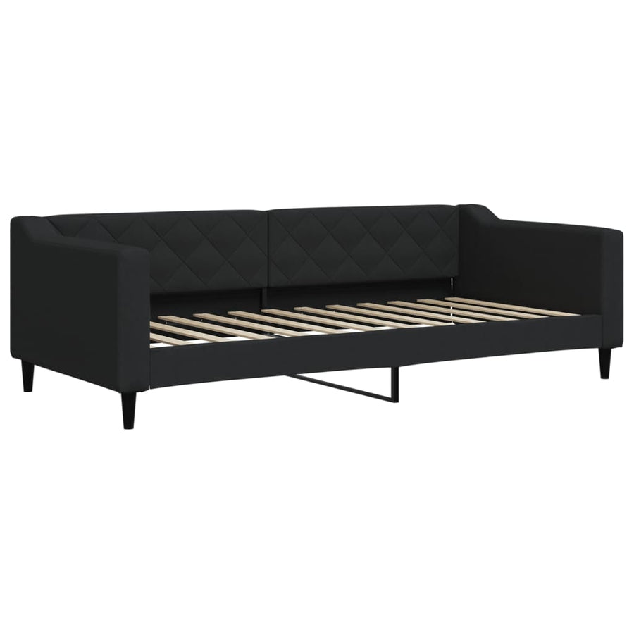 Slaapbank met onderschuifbed en lades 90x200 cm stof zwart 90 x 200 cm Zwart