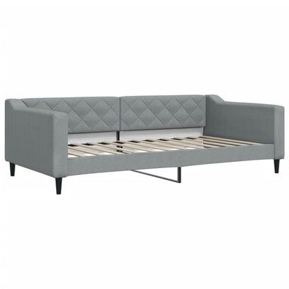 Slaapbank onderschuifbed en lades 100x200 cm stof lichtgrijs 100 x 200 cm Lichtgrijs met onderschuifbed en lade en matras