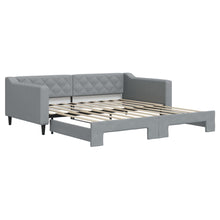Slaapbank met onderschuifbed 100x190 cm stof lichtgrijs