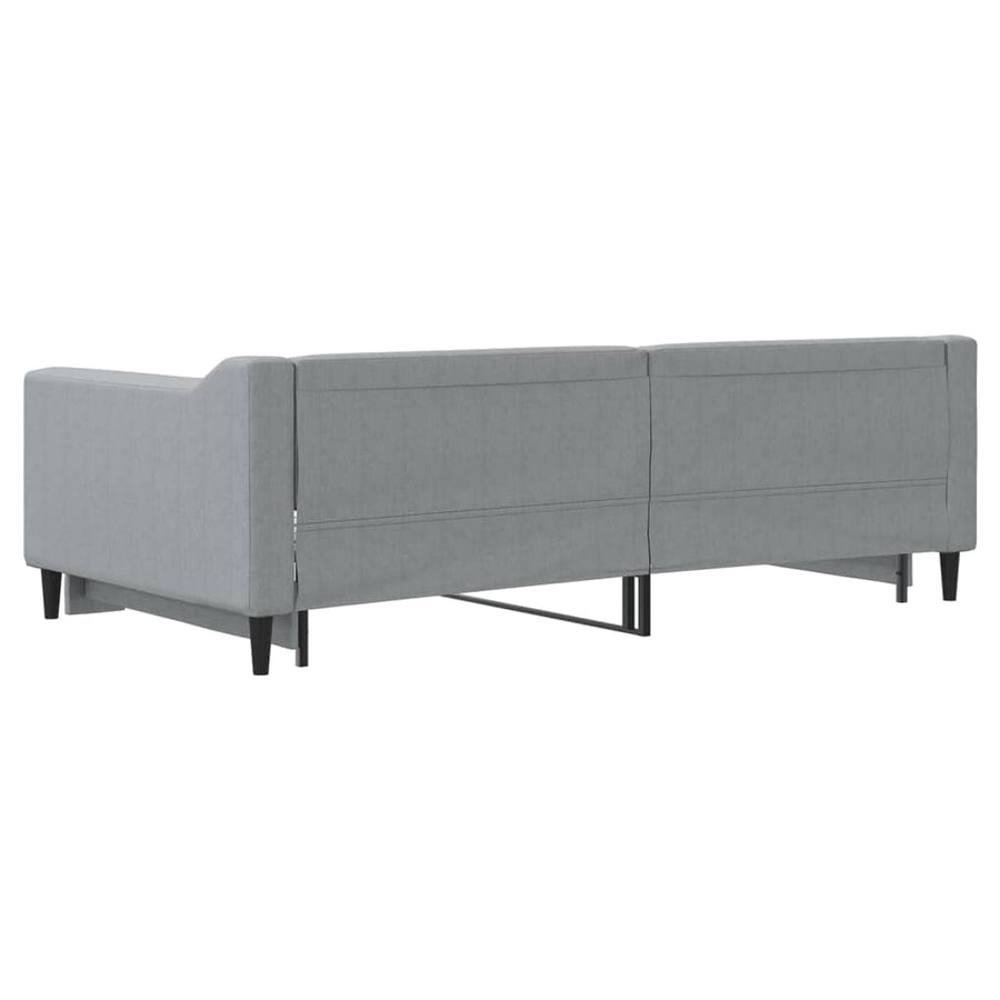 Slaapbank met onderschuifbed 100x190 cm stof lichtgrijs