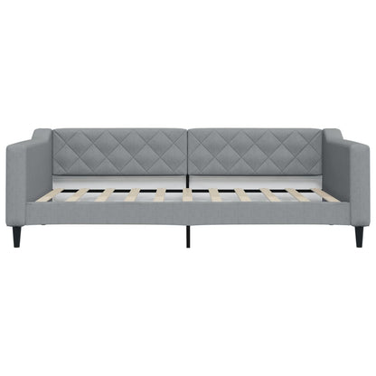 Slaapbank met onderschuifbed 100x190 cm stof lichtgrijs
