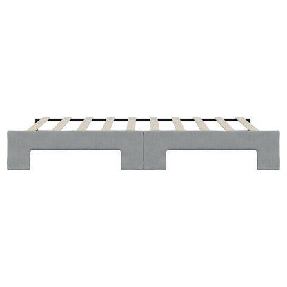 Slaapbank met onderschuifbed 100x190 cm stof lichtgrijs