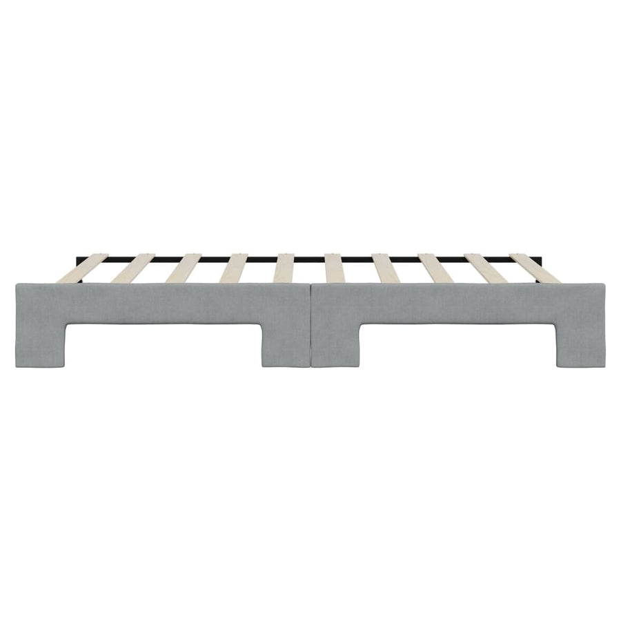 Slaapbank met onderschuifbed 100x190 cm stof lichtgrijs
