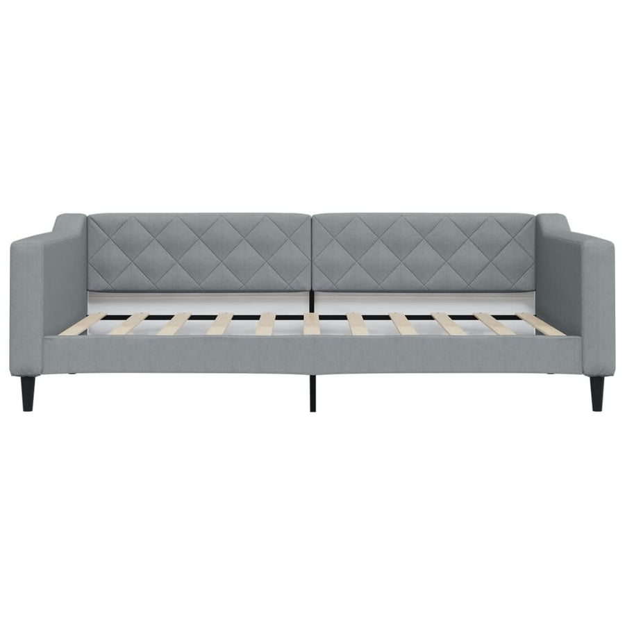 Slaapbank met onderschuifbed lades 100x190 cm stof lichtgrijs