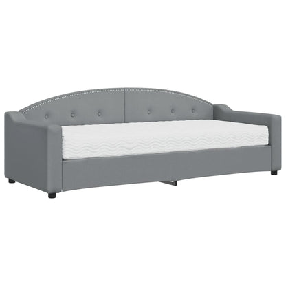 Slaapbank Stof 80 x 200 cm Lichtgrijs met matras