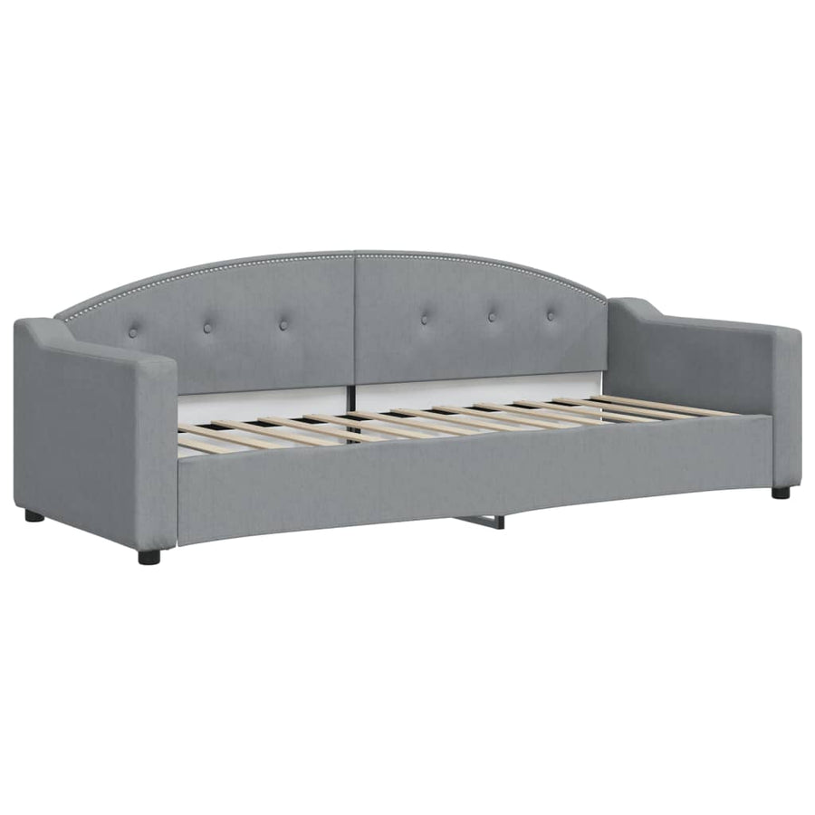 Slaapbank Stof 80 x 200 cm Lichtgrijs met matras