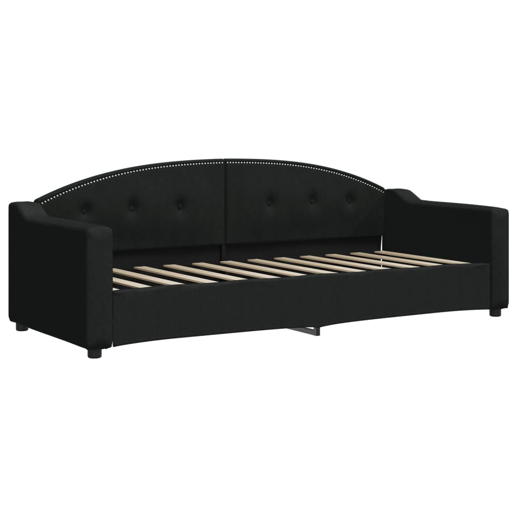 Slaapbank Stof 80 x 200 cm Zwart met matras
