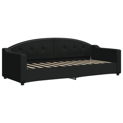 Slaapbank Stof 80 x 200 cm Zwart met matras