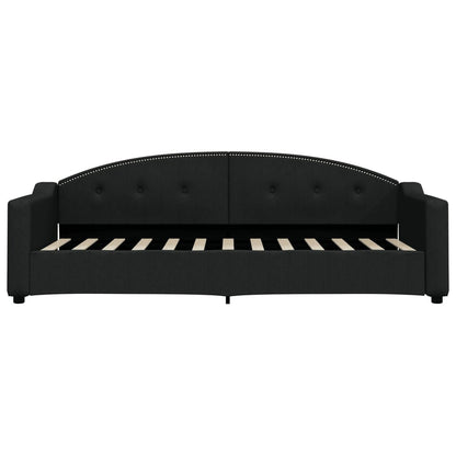 Slaapbank Stof 80 x 200 cm Zwart met matras