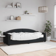 Slaapbank met matras 80x200 cm stof zwart