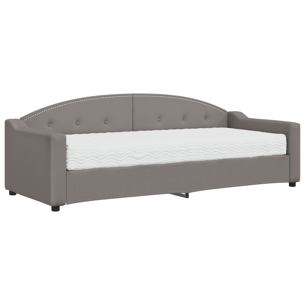 Slaapbank Stof 80 x 200 cm Taupe met matras
