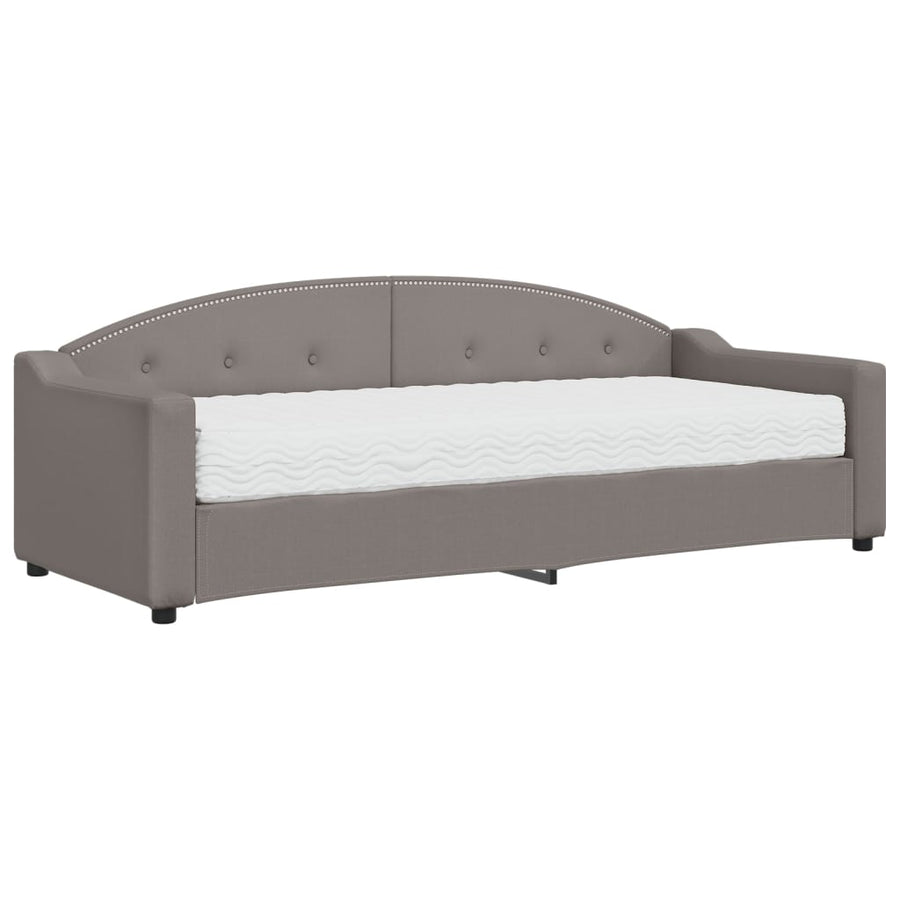 Slaapbank Stof 80 x 200 cm Taupe met matras
