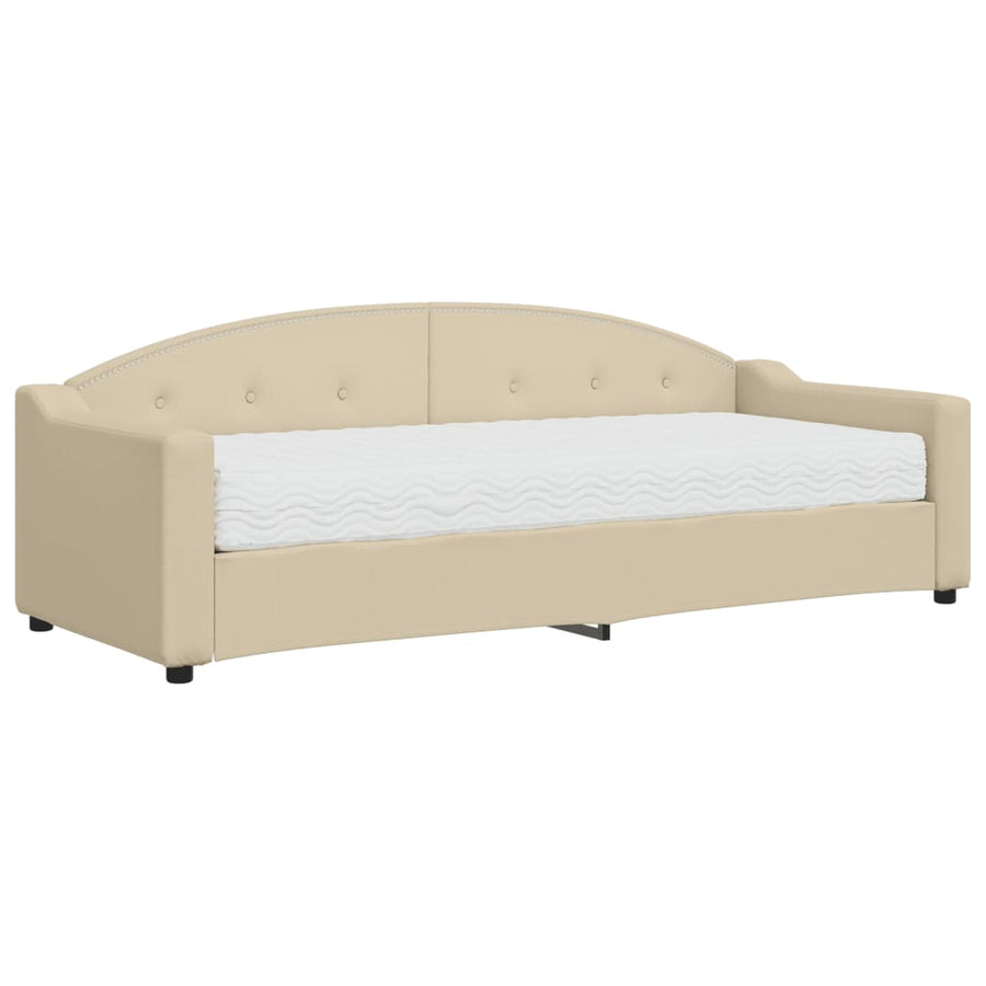 Slaapbank Stof Kleurig 80 x 200 cm Crème met matras