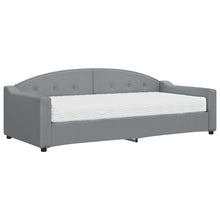 Slaapbank Stof 90 x 200 cm Lichtgrijs met matras